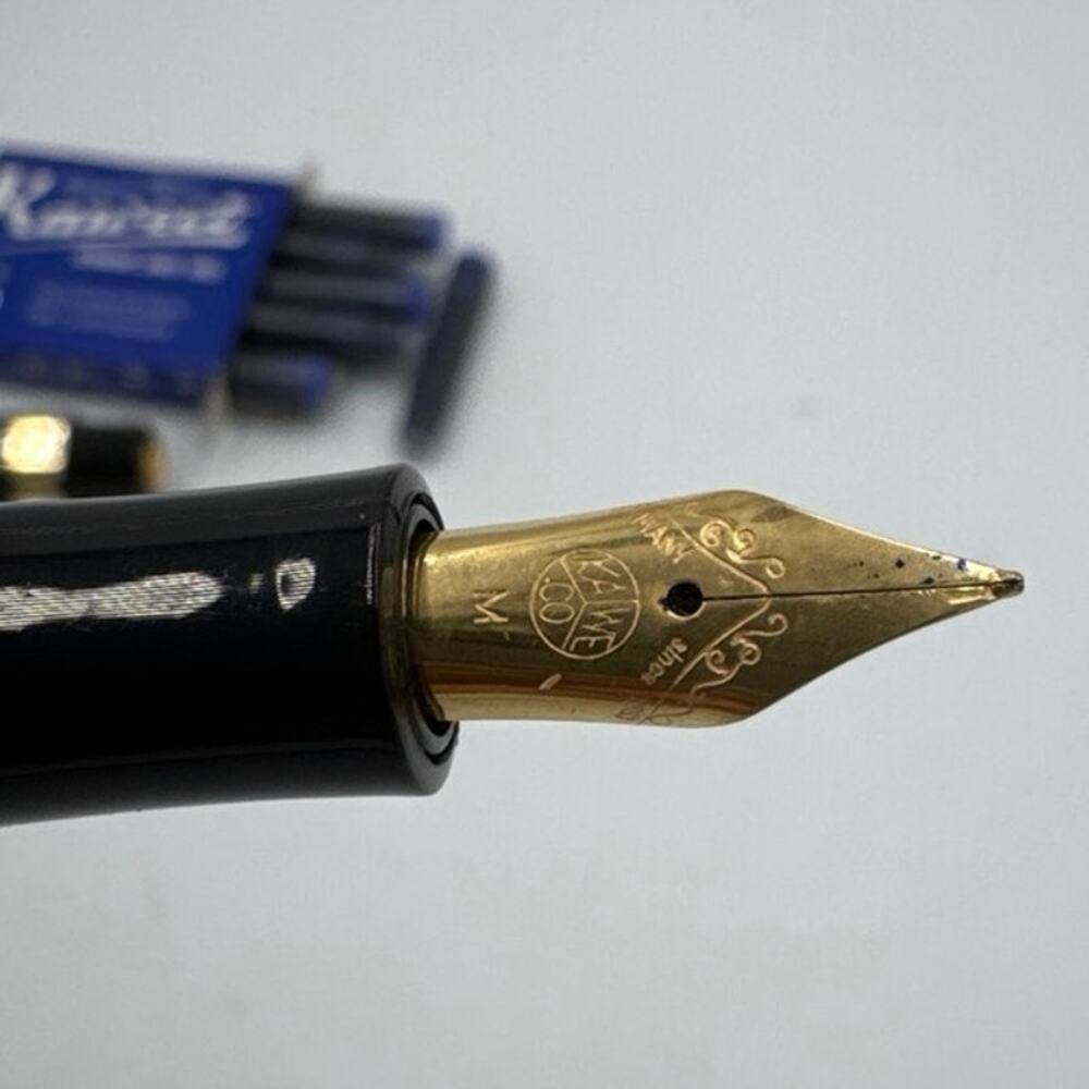 Kaweco Classic Sport Fountain Pen Black Gold Nib Pocket Royal Blue Ink Set EUC - Picture 2 of 6